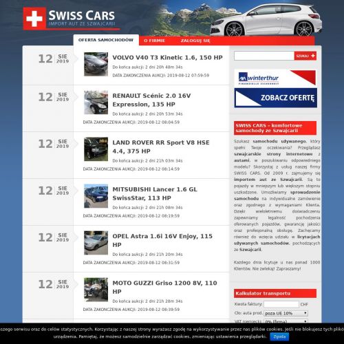 Aukcje samochodów szwajcaria