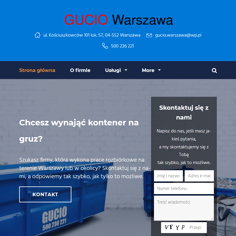Kontener gruz w Warszawie