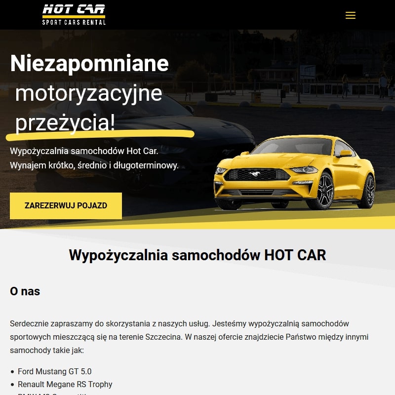 Wypożyczalnia samochodów sportowych - Szczecin