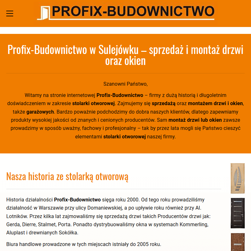 Drzwi pokojowe z montażem - Warszawa